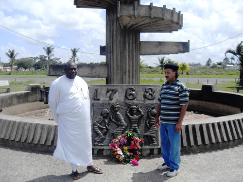  yesterday to the 1763 monument in respect to “Cuffy's” Ghanian ancestry.