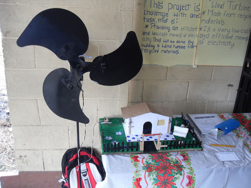 wind turbine made by students of Richard Ishmael Secondary from 
