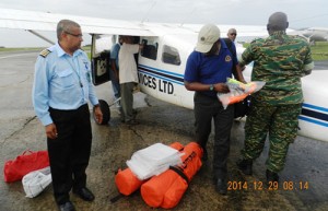 A Cessna preparing to leave Timehri with supplies as the search continues.