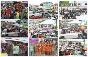 Supporters of the APNU+AFC coalition celebrating yesterday around Georgetown