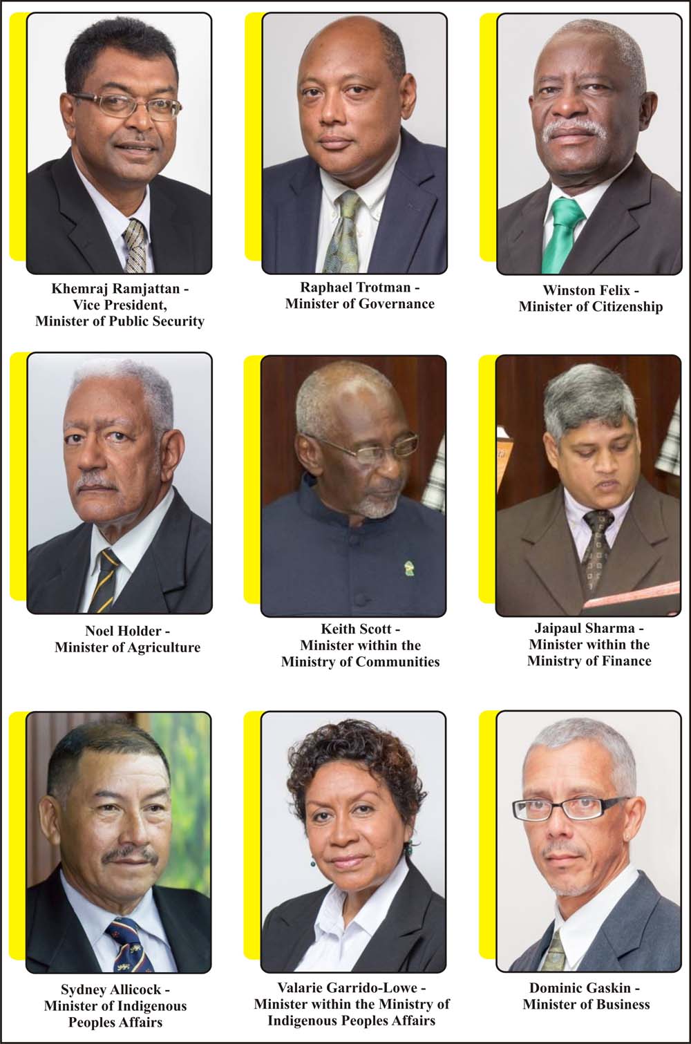Guyana Second Vice President Ramjattan Eight More Cabinet
