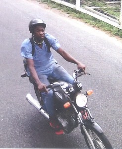 The suspected thief while escaping with the motorcycle 