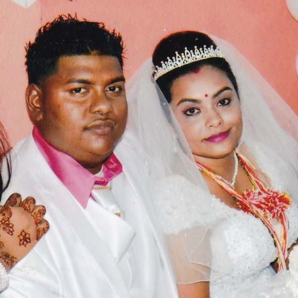 Mahendra Persaud recently wed his sweetheart, Parvena