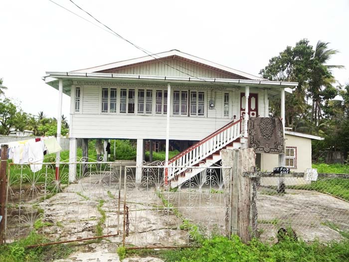 The two-storey house located at Crane Old Road in which the body of the murdered security guard was found yesterday.