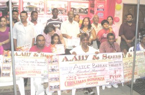 Winners of the A. Ally and Sons’ bonanza draw.