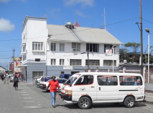  A minibus waiting in the illegal minibus  park in the Stabroek Market environs