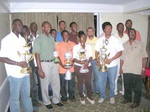 GABF President, Godwin McPherson (right) poses with the awardees Wednesday night after the NLE Award Ceremony at Water Chris Hotel.