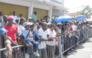 A section of the crowd outside of Public  Buildings that showed up to view the proceedings