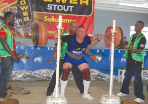 Mark Seymour's facial expression  tells the story as he squats 540lbs.