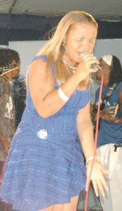 Second place winner, Renee Winter performs at the 2007 GT&T Cellink Jingles and Song Competition.