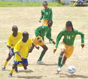 Uprising in control in their clash  with Pele (Franklin Wilson photo).