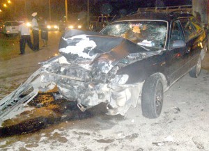 One of the vehicles involved in last night’s accident