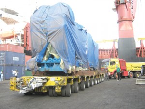 Ready to be transported: this is one of three 120tones generators that will supplement the local electricity supply.
