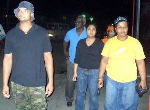 The team that was picking up homeless persons. Included are Minister of Human Services, Priya Manickchand and Minister of Public Works, Robeson Benn 