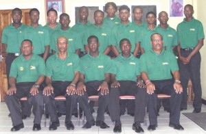 The National U-19 team on Monday night at the farewell dinner held by the GCB in their honour. 