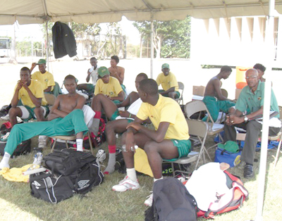 The Guyana players after their last practice session.