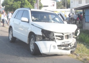 The damaged GRA vehicle. 