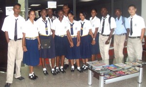 Central High’s top CSEC students pose for a group photo. 