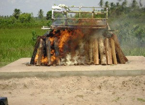  The first cremation at the new site