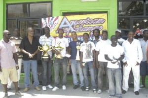 All the respective winners pose for a  photo op from Kaieteur Sport yesterday.