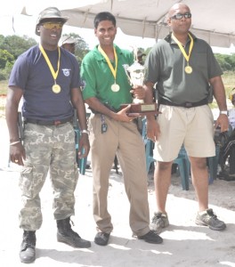 From left: the winning team of Gordon Richard, Lavendra Luckiram, and Lawrence Layne.