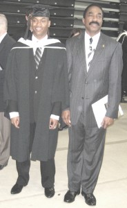 The graduate student Kevin Jerome Basil Williams (left) and his father Basil.