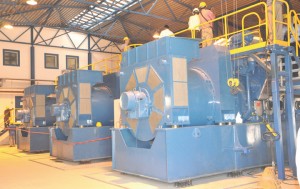 The three massive Wartsila engines expected to become operational next month.