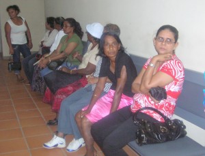 Some patients waiting to be examined by the doctors.
