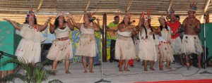 These dancers were among the highlights at yesterday’s launching of Amerindian Heritage Month at the Umana Yana 