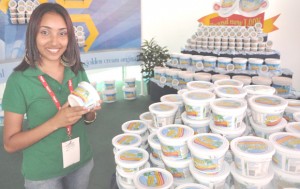 Nafeeza Balkissoon displays the new packaging for the new Golden Cream margarine which is free of trans fat.