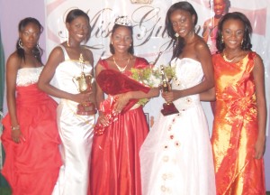 From left: second runner-up, Kishwana Jefford, first runner-up, Analissa Austin, Winner, Jenelle Babb, third runner-up, Marissa Adams and fourth runner-up, Sarah Ghannie.