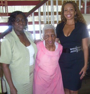  Designer Sonia Noel (right) during a visit to the Archer’s Home  recently with administrator Mrs. Williams and a resident.  The home is the selected charity for Style Mission 2009.