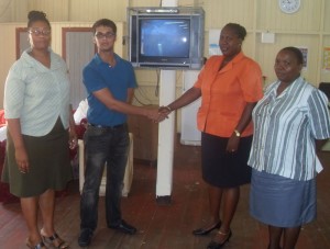 From left: Palms Social Worker Irene Thomas, Assistant  Manager of E-Networks Maurice Robello, Administrator  of the Palms Pauline Davis and Nurse Daphney Trapp.