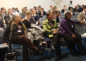 Members of the Guyana delegation in Copenhagen. Front row,  from left Vanda Radzik, Yvonne Pearson and Jocelyn Dow. 
