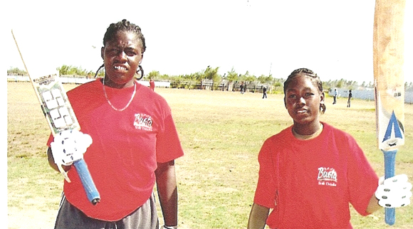 Batting heroes for Rose Hall Town Metro Tessa Park (right) and Shemaine Campbell. 