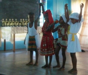 A nursery school performing