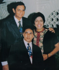 With wife Nadia and son Gary