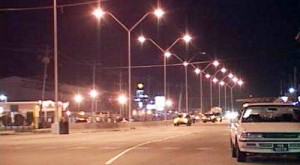 Street lights erected along the East Bank Demerara Public Road.