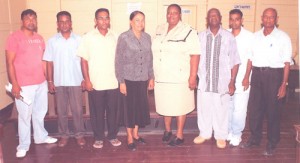 Part of the executive committee flank Denise Charles Coordinator, Sub-Division officer C division.   