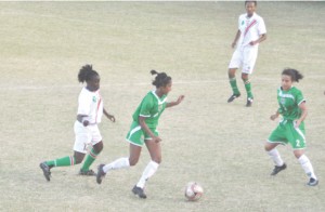 Flashback!!! Lady Jag Nikita Persaud controlling the ball against Suriname in their 1st round Caribbean Football Union added Women’s Gold Cup match at the GCC Ground, Bourda. 