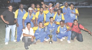 We are the champions! NL Cavaliers celebrate their success in the DCC 15/15 cricket festival yesterday. 