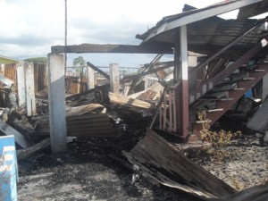 This is what is left of the house after it was gutted by fire early yesterday morning. 