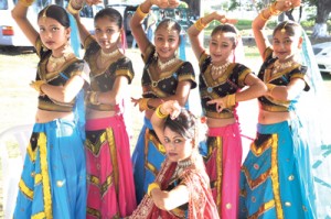 One of the dance troupes before their performance