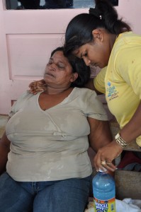 The dead man’s mother is being consoled by relatives at the Georgetown Hospital 