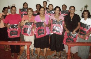 Some of the recipients with their hampers