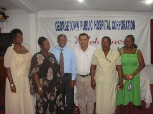 Some of the awardees with Michael Khan and  Minister of Health, Dr. Leslie Ramsammy.