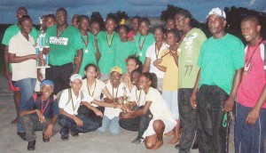 The victorious St. Pius team pose with their hardware  following the presentation ceremony last Sunday. 