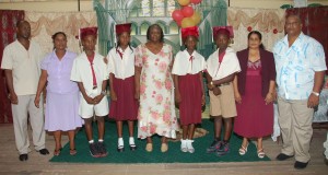 Students of The All Saints Primary School pose for this Kaieteur News photo. 