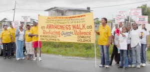 Group members and supporters during Monday’s march 