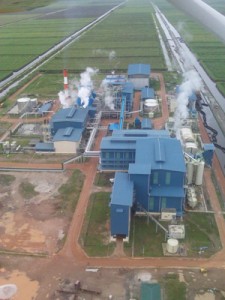 An aerial view of the problem-plagued Skeldon Sugar Factory.